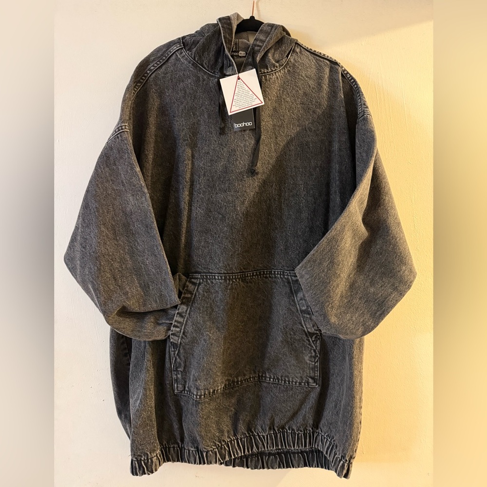 Boohoo Blue and Gray Textured Jacket